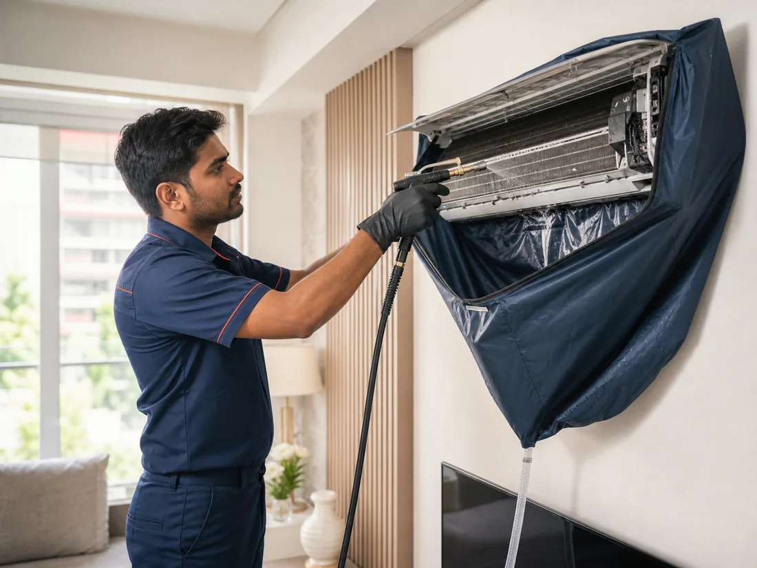 Professional AC deep cleaning